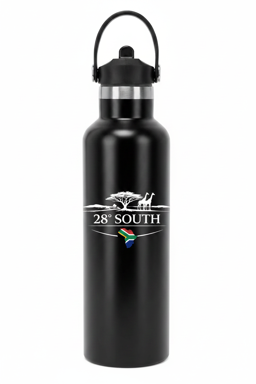 Black 28° South Water Bottle with Logo