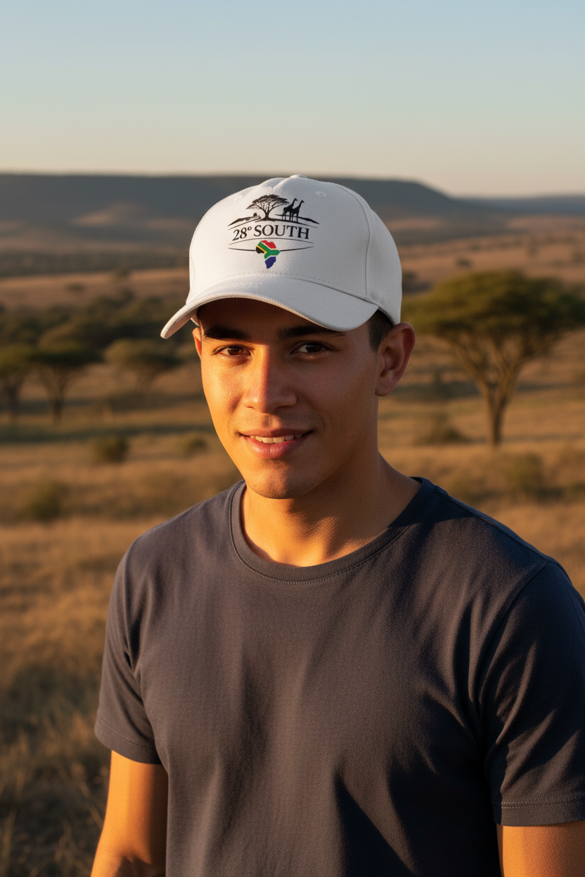 Male model wearing the 28° South White Cap