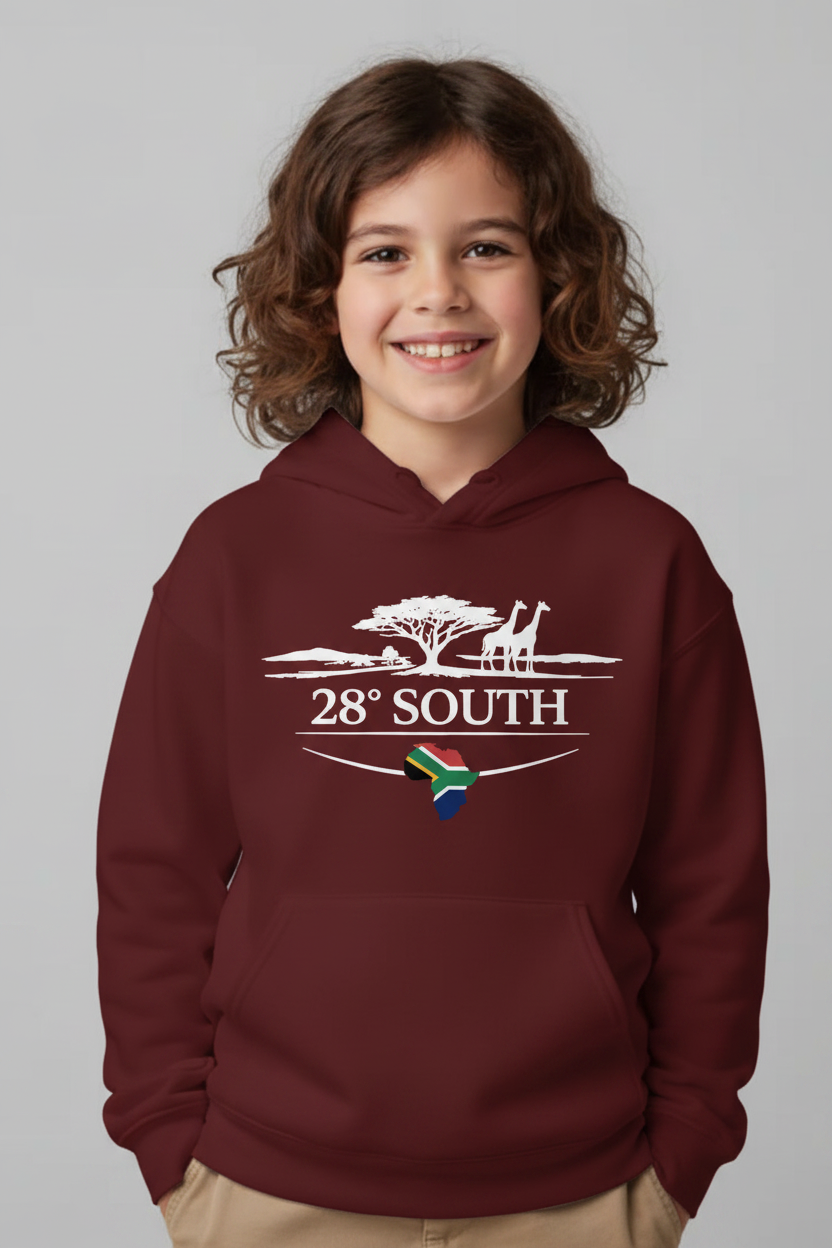 Maroon Kids Hoodie - Child Model