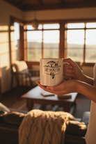 Model holding 28° South Mug
