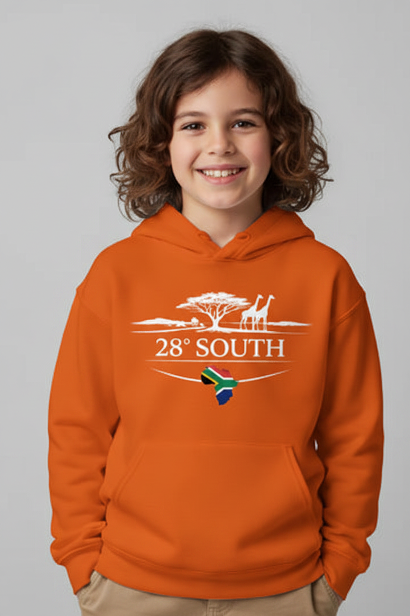 Orange Kids Hoodie - Child Model